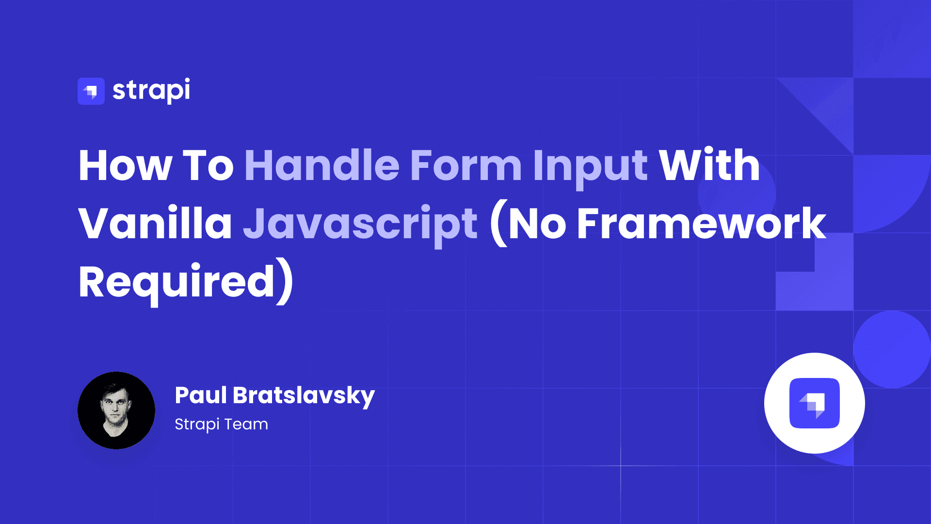 Handle Form Input With Vanilla Javascript