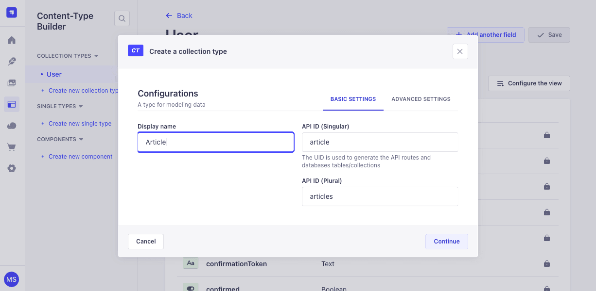 Screenshot showing Strapi create content form.png