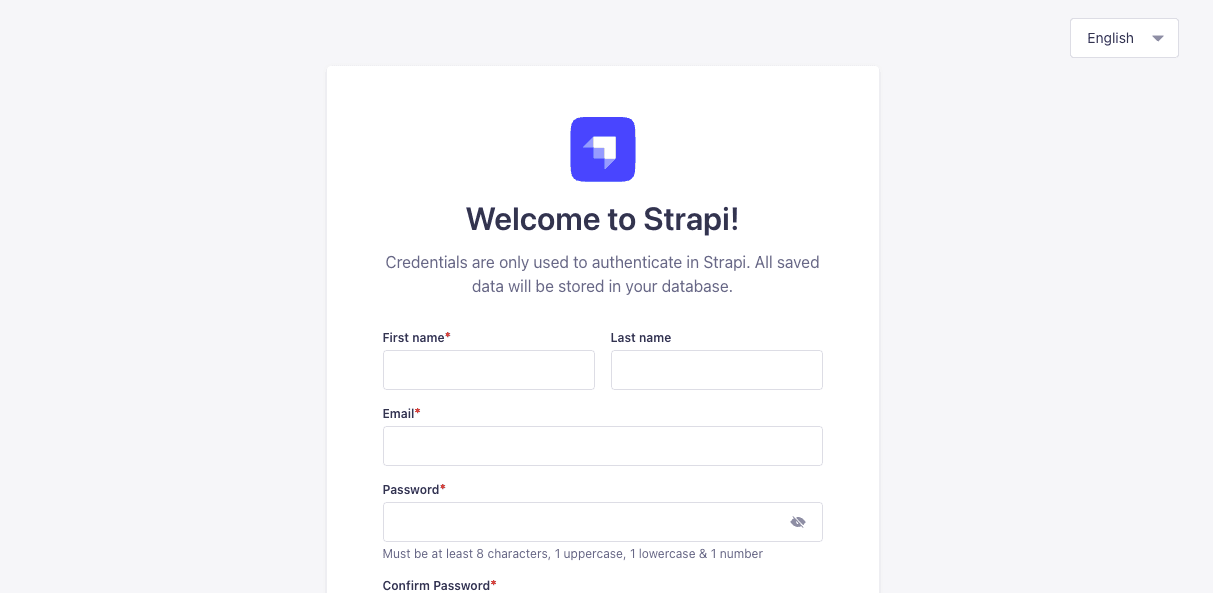 Screenshot showing strapi create admin form.png
