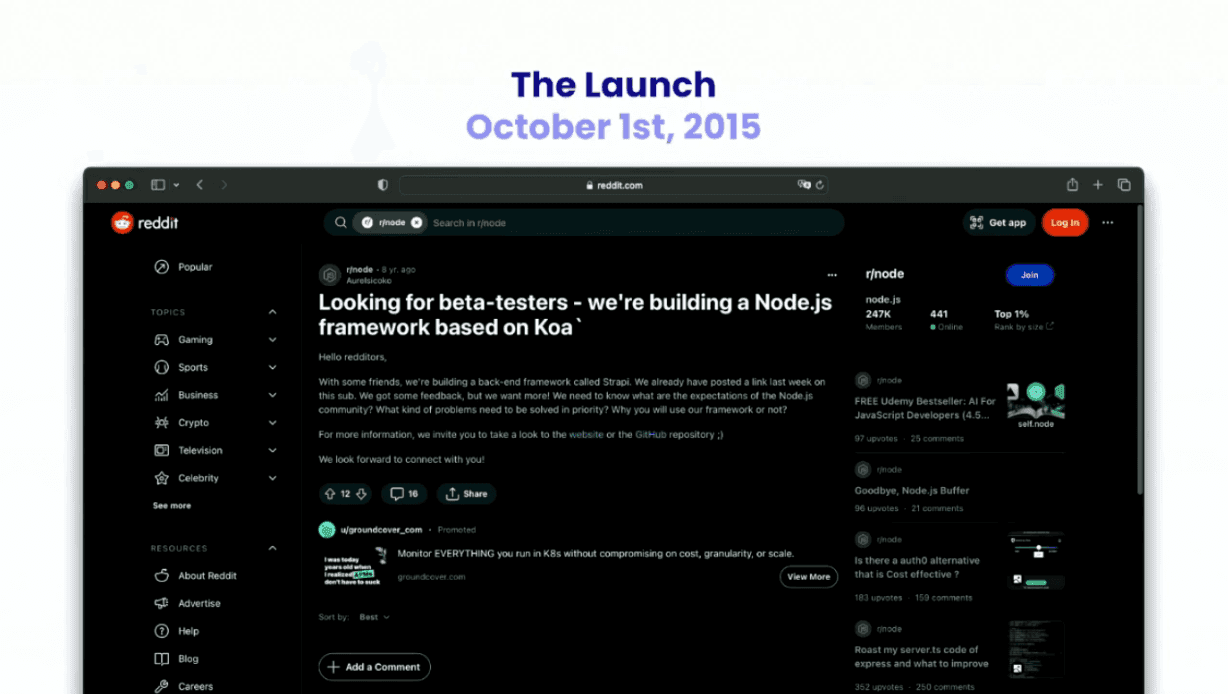 Strapi's launch