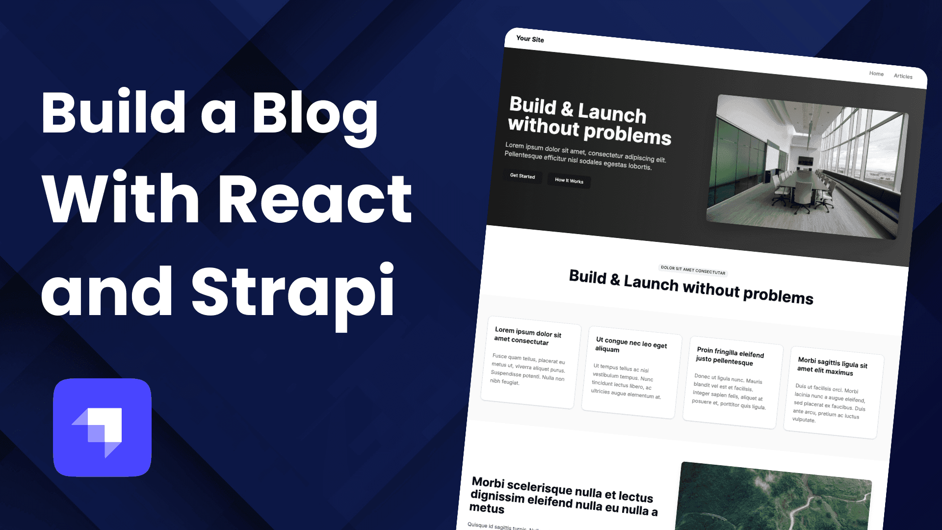 Build a blog with react and strapi.