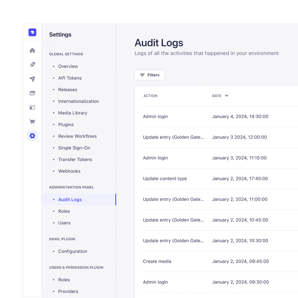 Audit Logs | Strapi Features