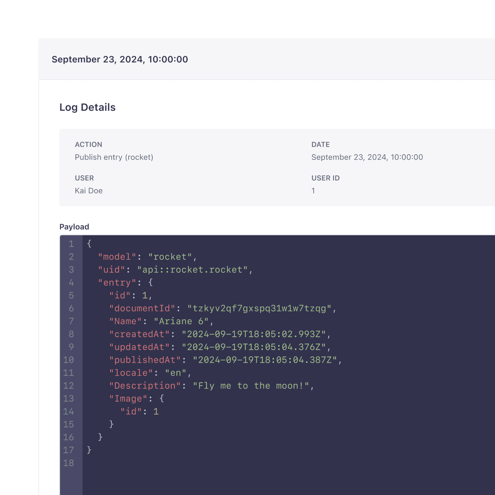 Audit Logs | Strapi Features