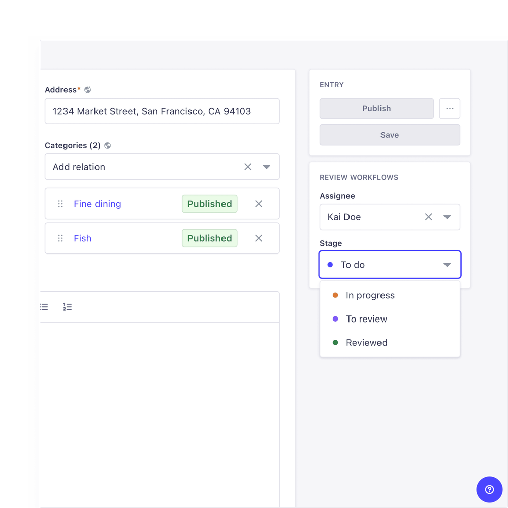 Review Workflow | Strapi Features
