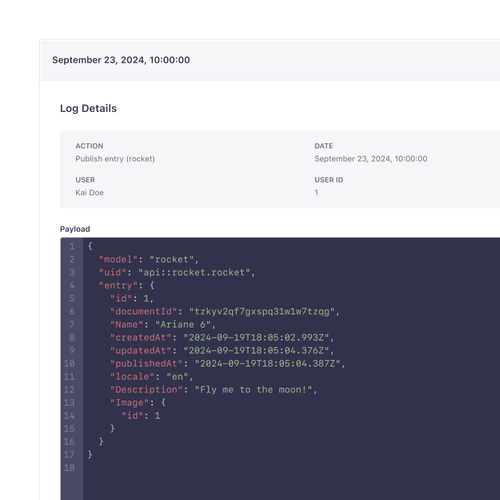 Audit Logs | Strapi Features